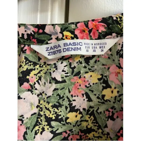 ZARA  - women’s multicolored floral pop over blouse, XS