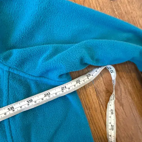 Lands’ End teal fleece mock neck sweater size XL Blue