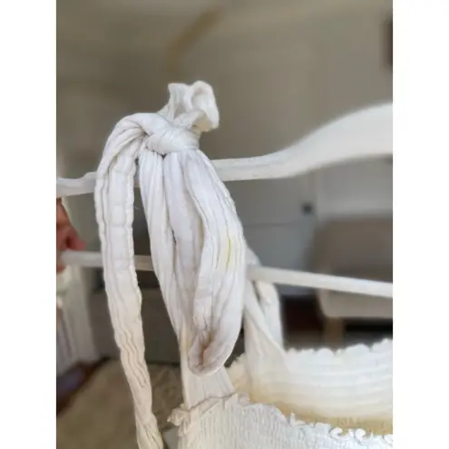 Nothing Fits But Ivory Cotton Gauze Maxi Dress Tie Strap Cottagecore Ethereal White Size M