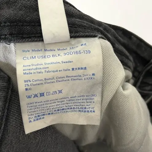 Acne Studios Climb Skinny Jeans Women’s Size 30 Used Black Raw Hem Faded