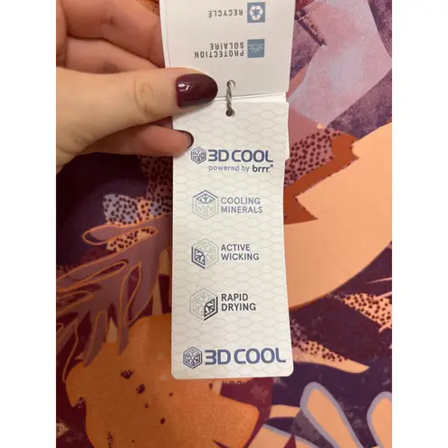 World Wide Sportsman Hoodie Womens XL Tropical 3D Cool Sublimated UPF 50 NWT Orange