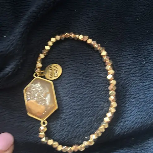 RETAIL $50 Kinsley Armelle Andrea Collection Amber Quartz Bracelet*NEW Gold