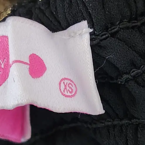 Buddy Love Black and Metallic Gold Leaf Mini Cocktail Dress NWOT Size XS