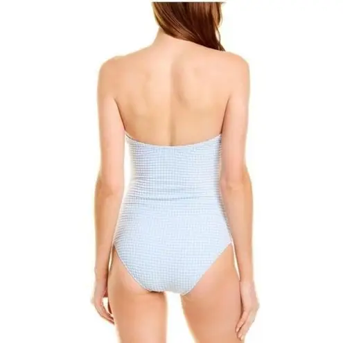 Moeva Bruna Gingham Baby Blue Swimsuit Size UK XS One Piece London NEW