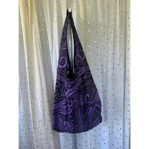 Polynesian Handmade Hawaiian Reversable Tribal Shoulder Hobo Beach Shopping Bag Purple