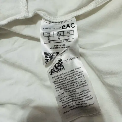 Guess  White Short Sleeve Crop Top Front Tie Size XS