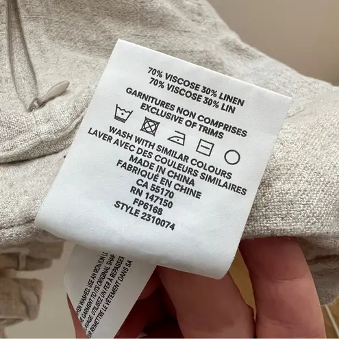 Frank & Oak Long Blazer Cardigan Linen Blend Lagenlook Size Medium Drape