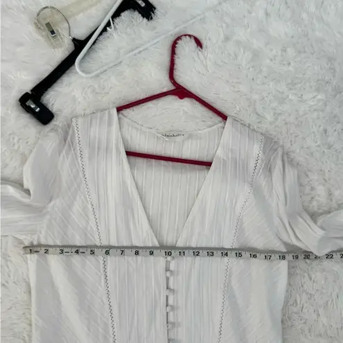 N/Nicholas Cotton White Eyelet Long Sleeve Mini Tiered Dress Size 6