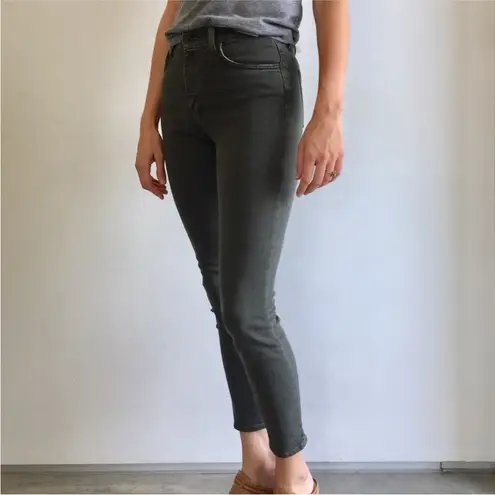 Baldwin Rivington Mid Rise Peg Leg Cropped Skinny Jean Size 26 Green