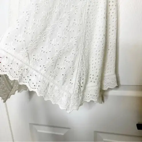 RALPH LAUREN White Eyelet Asymmetrical Hem Handkerchief Hem Size 4Petite Preppy