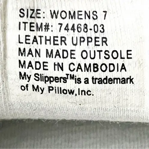 MY SLIPPERS By My Pillow Leather Cream Memory Foam Slip On Moccasins, Size 7
