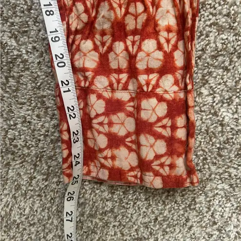 Faherty Orange Pacific Beach Linen Pants Patterned Summer Vacation Comfy XS