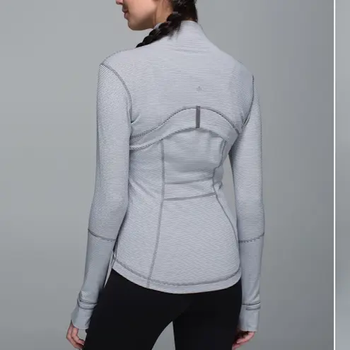 Lululemon  Define Jacket Tonka Stripe Heathered Slate White Womens 6 Athletic