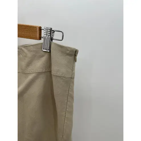 East 5th Tan Linen Rayon Blend Midi Skirt Set Button Down Shirt XL Coastal