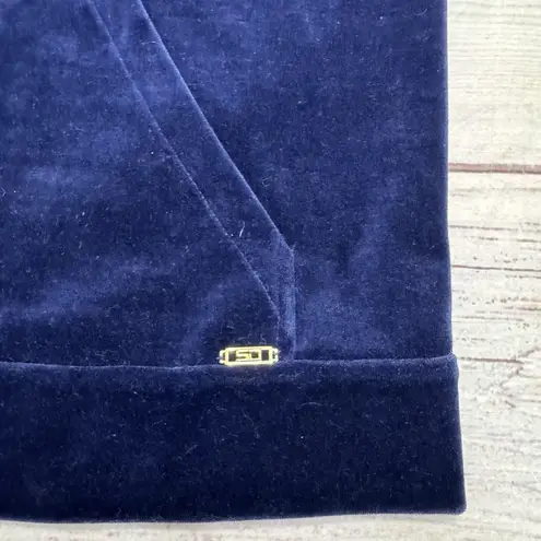 St. John Sport by Marie Gray Navy Blue Velour Zip Hoodie Women’s Size Large