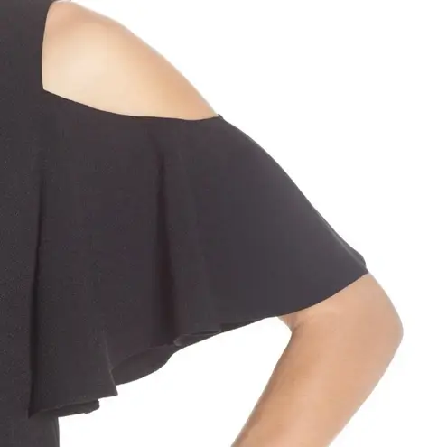 Chelsea28 🛍️ 'Peek-A-Boo' Cold Shoulder Black Shift Dress Size XL