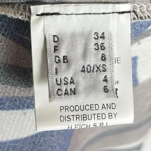 OTTOD’AME Women’s Abstrast Blue Print Cinched Waist Shirt Dress Size 4