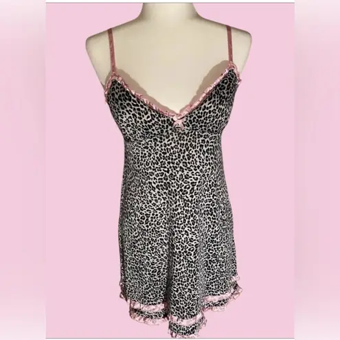 Jenni Y2K cheetah Print Dress With Coquette Bow Size Small