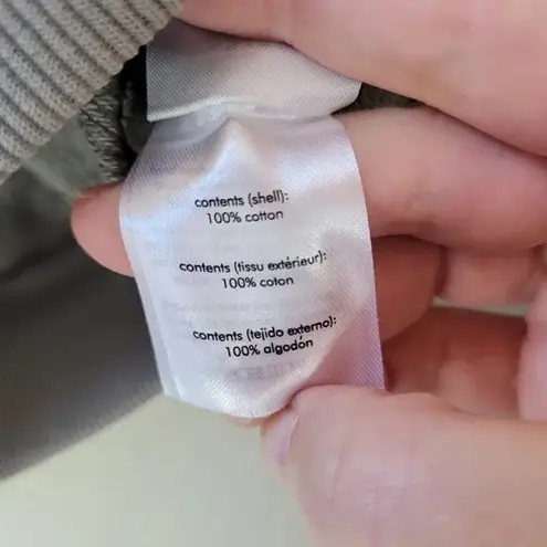 We Wore What NWT Cropped Half Zip Fleece Cotton Hoodie Long Sleeve XS Stone #3980