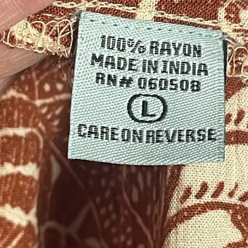 Women's Nostalgia V Neck Sleeveless Shirt Blouse Tank Top Rust Copper Sz L NWOT Size L