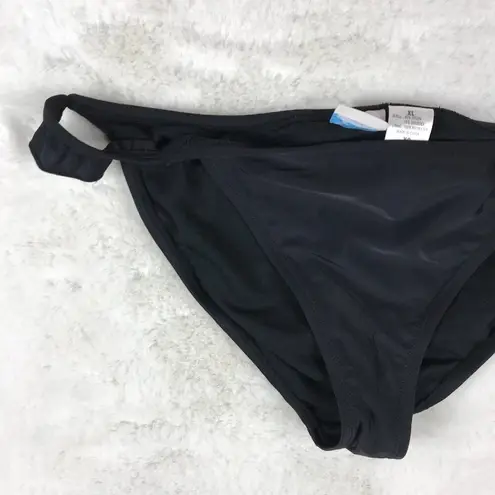 California Waves Solid Ruffle Side Black Bikini Bottoms NWT XL - Image 2