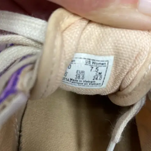 Vans  hand painted festival peace sign floral sneakers purple white 7.5