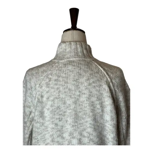 Michael Stars Ivory And Tan Heathered Mock Neck Long Line Cardigan Sweater 2