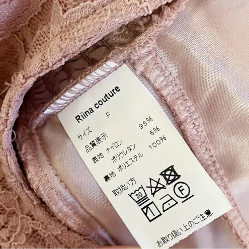 Japanese Kawaii Pastel Peach Pink Cottage Lace Ruffle Layered Tiered Blouse Top Size XS