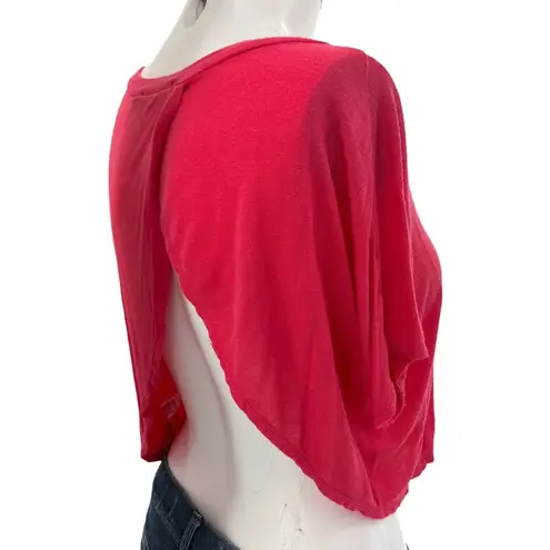 Daydreamer UO XS Pink Coral Orange Open Back Asymmetrical Oversized Crop Top