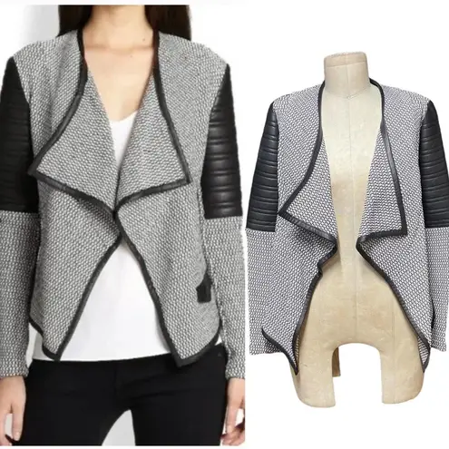 Generation Love Aston Bonded Faux-Leather Boucle Cardigan Blazer Size S - Image 2