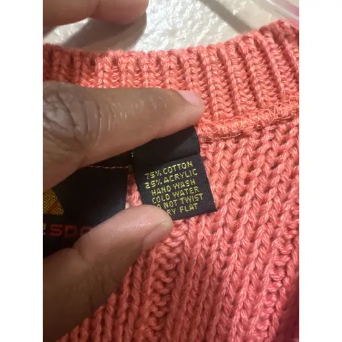 Liz Sport Petites Coral Cable Knit Sweater Vest Sleeveless Top Small S