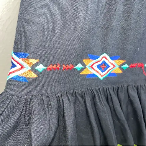 R Cinco Ranch Boho Peasant Top M | Black Off Shoulder Blouse Bell Sleeves Size M