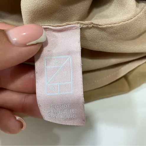 Third Form Let's Split Midi Slip Dress Tan and White Size 6 - Image 6