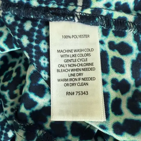 Cynthia Rowley  Racerback Tank Top Knotted Twist Back Green Blue Print Small S