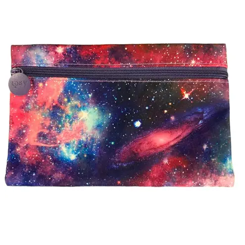 Ipsy Pink and Blue Galaxy Print Zippered Makeup Pouch