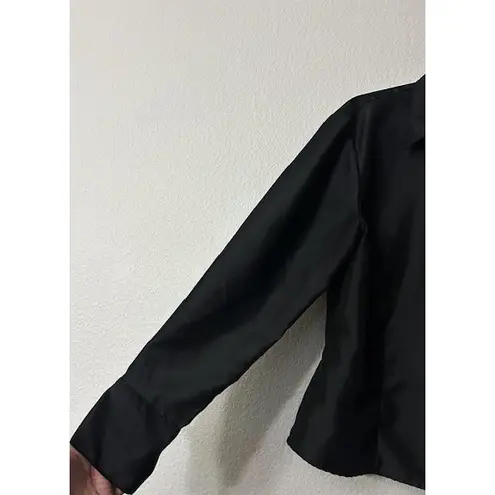 JM Collection Vintage Y2K Womens 18 Black True Wrap Blouse Top Professional