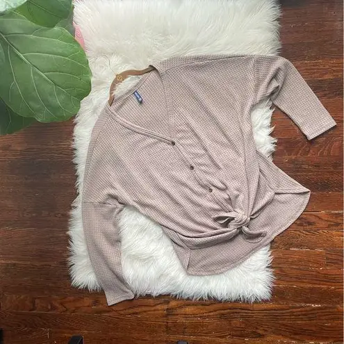 Waffle Top Button Up Oversized Shirt Size M