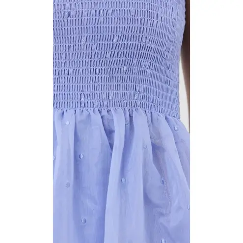 NWT Hill House Elise Nap in Hyacinth Organza Dot Smocked Maxi Dress XS