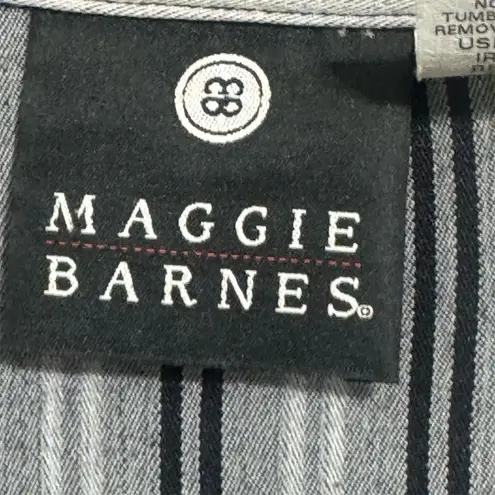 Maggie Barnes 3X Plus Striped Tunic Blouse & Tank Top Set Rayon Button Down VTG