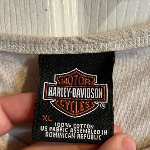 Harley Davidson Short Sleeve Tee Women’s Size XL Tan Lightweight, Logo, Riding