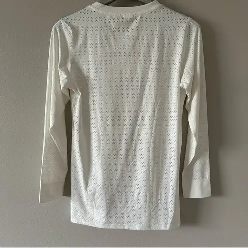 Zyia  Active White Long Sleeve Perforated Shirt