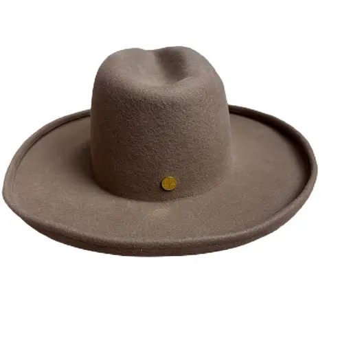 Gigi Pip x Cara Loren Pencil Brim Hat Tan Fall Australian Wool Fedora Size 59 ML