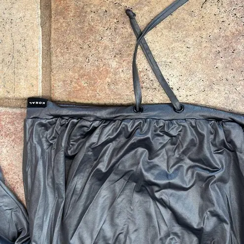 Koral elastic off the shoulder gathered crop top size xs