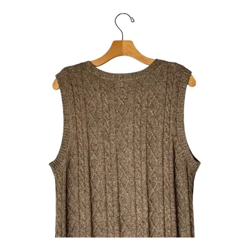 Current Air Anthropologie Dress Women XL Brown Cable Knit Midi Sweater Dress