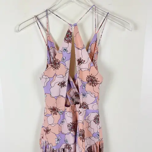 Reiss Corinne Floral Pleated Midi Dress Pink Lavender Size 0 NWT