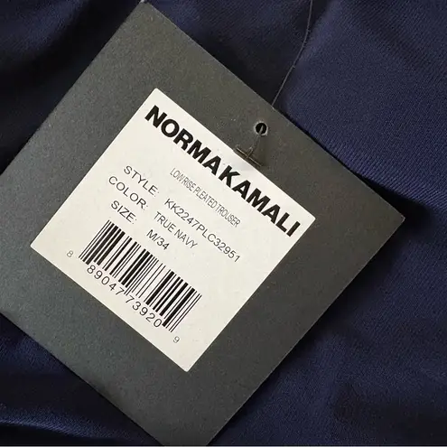Norma Kamali Low Rise Pleated Trouser Pants Size Medium In True Navy NWT