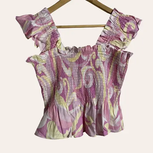 Hill House The Paz Nap Top in Candy Kaleidoscope Linen Size M