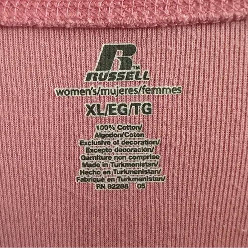 Russell Athletic  Pink Long Sleeve V Neck T Shirt