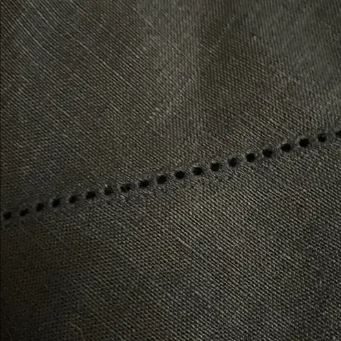 Brooks Brothers Black Irish Linen Embroidered Blouse Womens Size 12 NEW