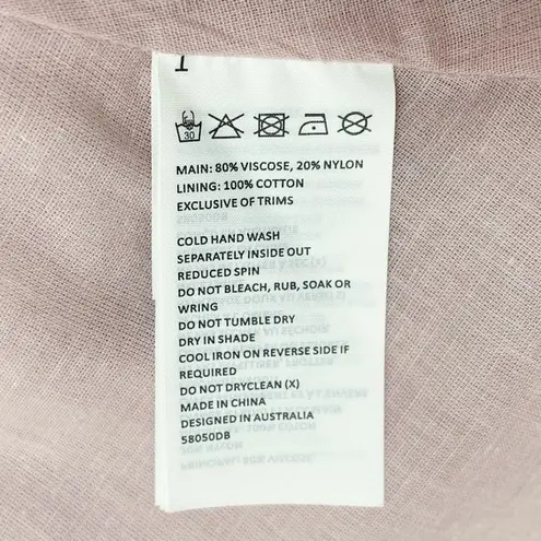 Bardot NWT Zelina Long Sleeve Mini Dress Corset Bodice Pink Floral Size 4 NEW